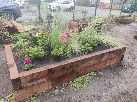Raised bed at Deane & Derby Cricket Club 